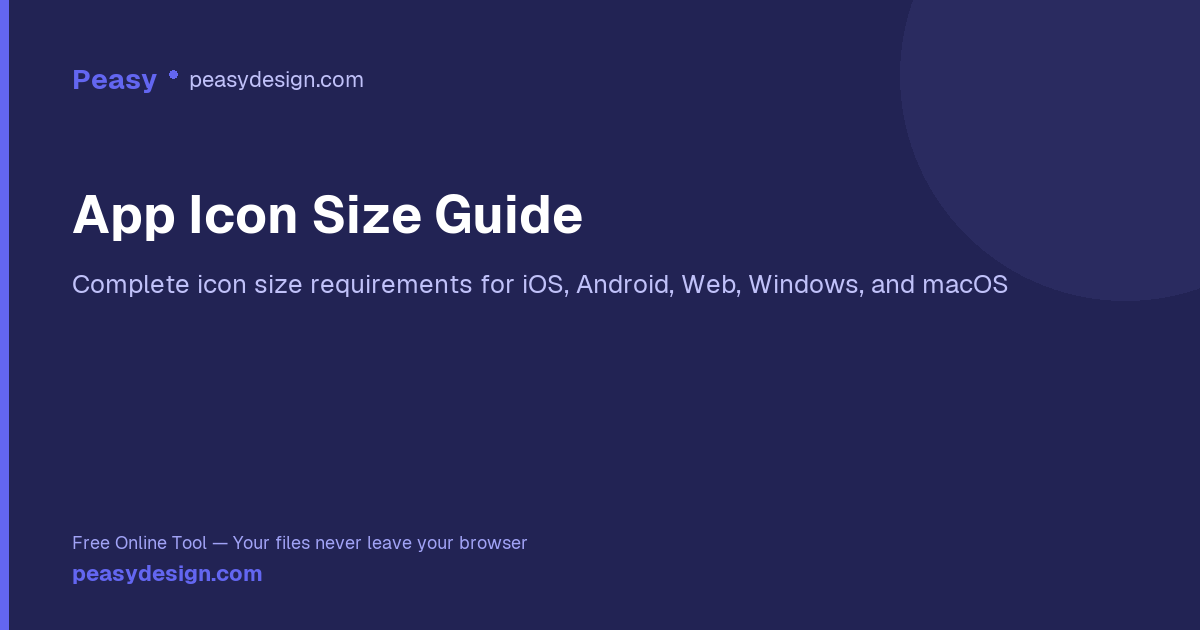 App Icon Size Guide — iOS, Android, Web, Windows, macOS Requirements
