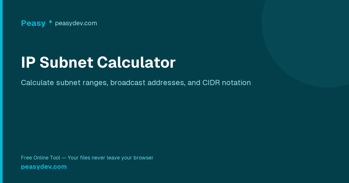 IP Subnet Calculator — CIDR, Netmask, Host Range