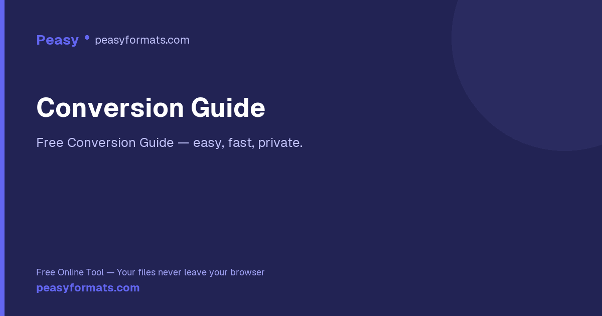 Conversion Guide — Peasy Image