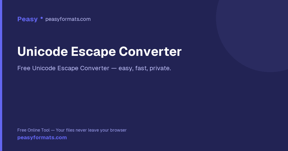 Unicode Escape Converter — Peasy Design