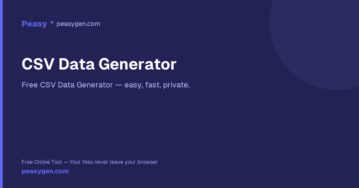 CSV Data Generator — Peasy Design