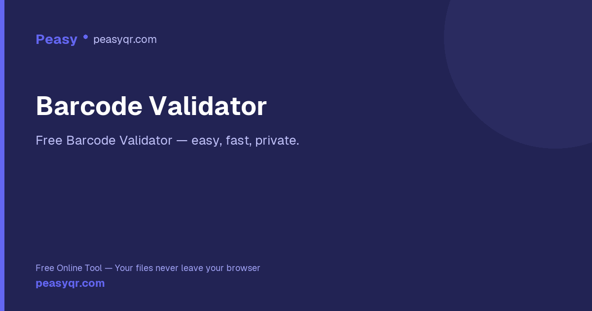 Barcode Validator — Peasy Design