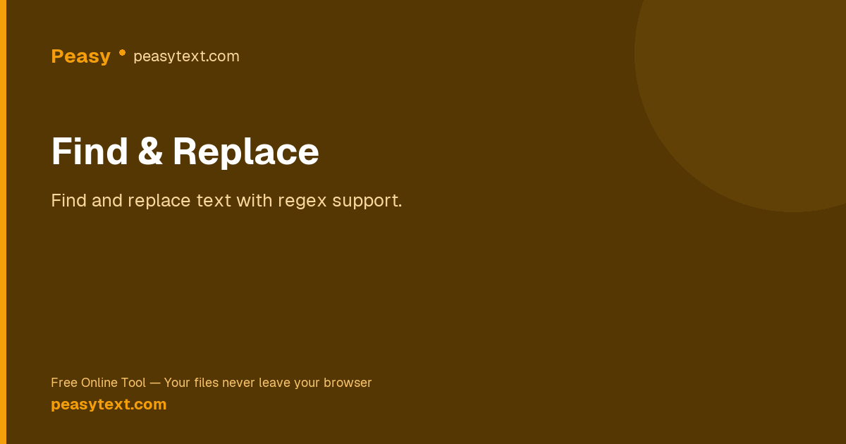 Find & Replace — Free Online Text Search and Replace