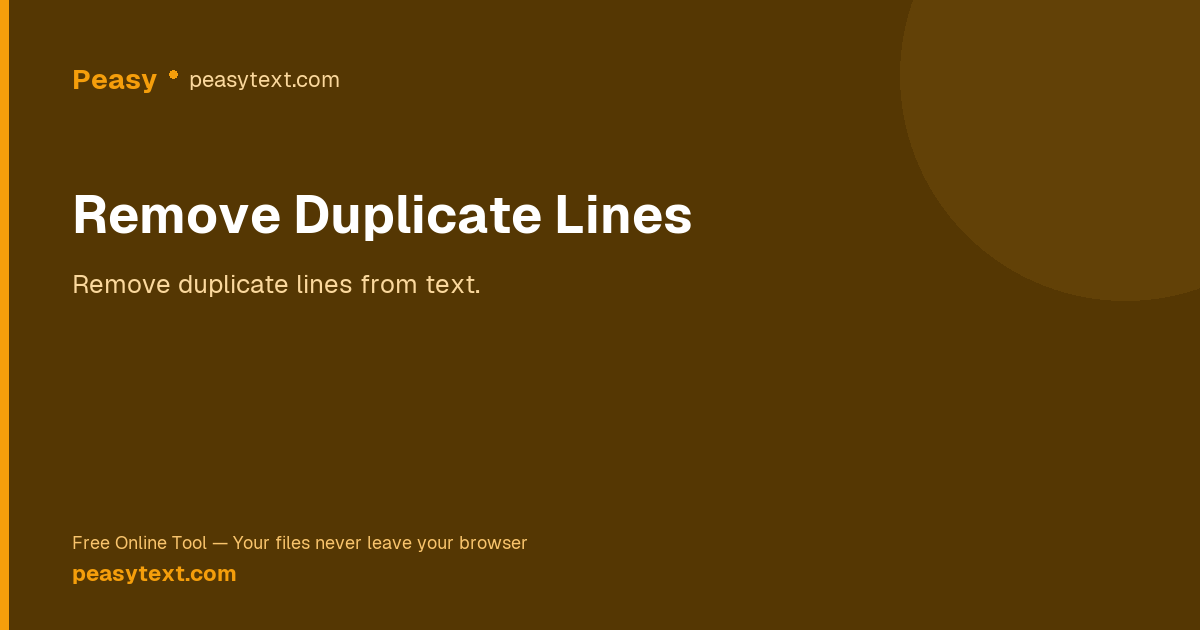 Remove Duplicate Lines — Free Online Deduplication Tool