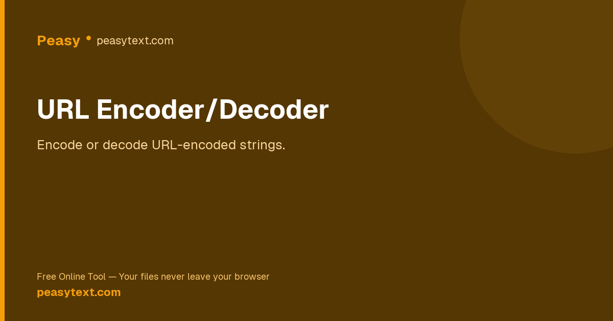 URL Encoder/Decoder — Free Online Percent Encoding Tool